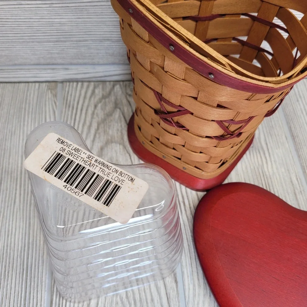 Longaberger Sweetheart True Love Basket‎ 2008 Red Heart Lid Protector Primitive